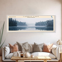 Carregar imagem no visualizador da galeria, Candle Lake Framed Canvas Print, Panoramic Lake House Decor, Wall Art, Travel Poster, Rustic Lake Painting, Home Decor
