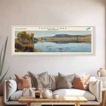 Carregar imagem no visualizador da galeria, Fenton Lake New Mexico Framed Canvas Print, Lake House Decor, Panoramic Wall Art, Travel Poster, Scenic Lake Painting, Nature Art

