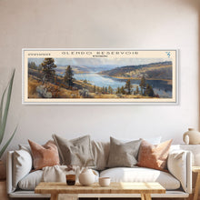 Carregar imagem no visualizador da galeria, Glendo Reservoir Wyoming Framed Canvas Print, Panoramic Lake House Decor, Wall Art, Travel Poster, Beautiful Lake Painting, Nature Art
