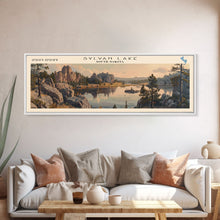 Load image into Gallery viewer, Sylvan Lake South Dakota Panoramic Wall Art, Framed Canvas Print, Lake House Decor, Travel Poster, Scenic Lake Scene, Living Room Decor
