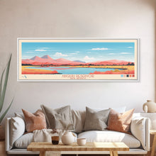Carregar imagem no visualizador da galeria, Abiquiu Reservoir New Mexico Framed Canvas Print, Panoramic Wall Art, Midcentury Modern, Pop Art, Travel Poster, Living Room Art
