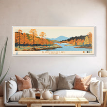 Load image into Gallery viewer, Blairs Valley Lake Maryland Framed Canvas Print, Panoramic Travel Poster, Midcentury Modern Wall Art, Pop Art, Nature Bedroom Art, Scenic Lake House Decor
