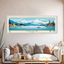 Load image into Gallery viewer, Emaiksoun Lake Alaska Framed Canvas Print, Panoramic Wall Art, Midcentury Modern, Pop Art, Bedroom Decor, Travel Poster, Nature Art
