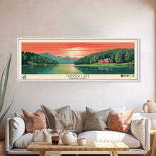 Carregar imagem no visualizador da galeria, Fairview Lake Pennsylvania Framed Canvas Print, Panoramic Art, Midcentury Modern, Pop Art, Living Room Decor, Travel Poster, Wall Art, Nature Art
