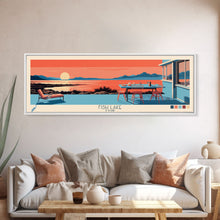 Cargar imagen en el visor de la galería, Fish Lake Utah Framed Canvas Print, Panoramic Art, Midcentury Modern, Pop Art, Living Room Wall Art, Travel Poster, Nature Painting, Home Decor
