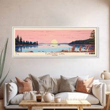 Cargar imagen en el visor de la galería, Flagstaff Lake Maine Framed Canvas Print, Panoramic Wall Art, Midcentury Modern, Pop Art, Bedroom Decor, Travel Poster, Artistic Decor, Lake View
