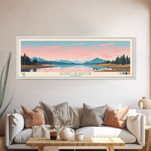 Carregar imagem no visualizador da galeria, Glendo Reservoir Wyoming Framed Canvas Print, Panoramic Art, Midcentury Modern, Pop Art, Bedroom Decor, Travel Poster, Nature Painting, Home Decor
