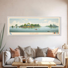 Load image into Gallery viewer, Sylvan Lake, South Dakota Framed Canvas Print, Lake House Decor, Midcentury Modern Art, Pop Art, Travel Poster, Bedroom Wall Art
