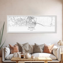 Load image into Gallery viewer, Panoramic Mobile City Map, Alabama Art, Map Print, Minimalist Wall Art, Canvas Art, Housewarming Gift, Street Map Art, Closing Gift
