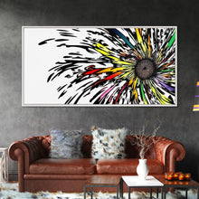 Carregar imagem no visualizador da galeria, Abstract Flower Art - Exploding Flower - Rainbow Flower Painting / Canvas Print - Framed Wall Art - Unique Minimalist / Expressionist Art
