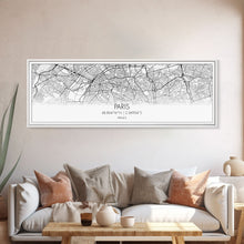 Load image into Gallery viewer, Panoramic Paris City Map, France Art, Map Print, Minimalist Wall Art, Canvas Art, Housewarming Gift, Street Map Art, Closing Gift
