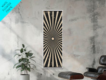 Carregar imagem no visualizador da galeria, Black and White Sun Burst Art Deco Inspired Framed Canvas Print, Wall Art, Office or Mancave Wall Art
