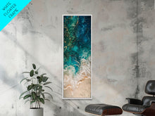 Carregar imagem no visualizador da galeria, Abstract Ocean Waves Art - Framed Canvas Print, Farmhouse Art, Boho Art, Skinny Art, Tall Art, Living Room Decor, Coastal Wall Art for Home Decor
