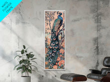 Load image into Gallery viewer, Abstract Rainbow and Waterfall Framed Canvas Print - Tall Skinny Japanese Style Wall Art
