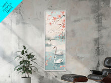 Load image into Gallery viewer, Swirling Butterflies in Japanese Style Tall Skinny Framed Canvas Print - Ukiyo-e Wall Art
