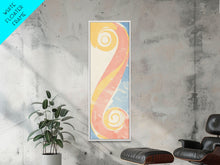 Load image into Gallery viewer, Abstract Patterns Swirling Japanese Design In Ukiyo-e Art On Framed Canvas Print Tall Skinny Wood Block Modern Wall Decor
