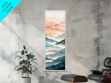 Load image into Gallery viewer, Rolling Hills And Layered Mountains In Soft Pastel Hues Ukiyo-e Wood Block Print Skinny Art Framed Canvas Print
