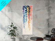 Cargar imagen en el visor de la galería, Colorful Leaves Hanging From Branches - Skinny Art Tall Art Framed Canvas Print Japanese Style Art Ukiyo-e Art
