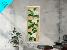 Load image into Gallery viewer, Magnolia Flowers On A Branch - Skinny Art Tall Art Framed Canvas Print Japanese Style Art Ukiyo-e Art
