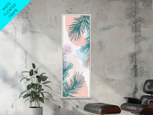 Load image into Gallery viewer, Elegant Pine Branches on Soft Pastel Background - Skinny Art, Japanese Wall Decor, Framed Canvas Print, Ukiyo-e Style
