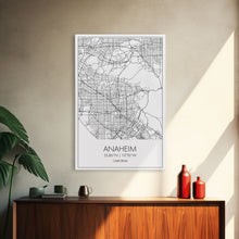 Carregar imagem no visualizador da galeria, Anaheim Street Map, California Map, City Map Wall Decor, Travel Map, Minimalist, Modern Art, Wall Art, Canvas Print, Canvas Wall Art
