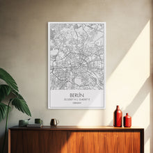 Load image into Gallery viewer, Berlin Street Map, Germany Map, Europe City Map Art, Modern Art, Wall Art, Canvas Print, Canvas Wall Art, Travel Lover Gift, Guest Room Art
