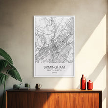 Cargar imagen en el visor de la galería, Birmingham Street Map, Alabama Map, City Map Art, Modern Art, Wall Art, Canvas Print, Canvas Wall Art, Minimalist Art, Housewarming Gift
