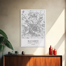 Carregar imagem no visualizador da galeria, Bucharest Street Map, Romania Map, City Map Art, Modern Art, Wall Art, Canvas Print, Canvas Wall Art, Adventure Wall Art, Vacation Gift

