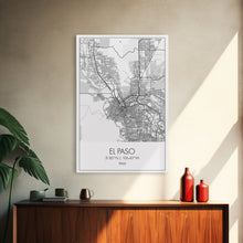 Load image into Gallery viewer, El Paso Street Map, Texas Map, City Map Art, Minimalist Art, Wall Art, Canvas Print, Living Room Wall Art, Travel Art Print, Gift For Dad
