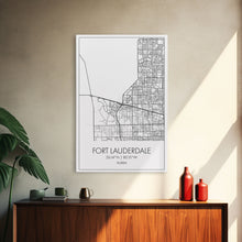 Carregar imagem no visualizador da galeria, Fort Lauderdale Street Map, California Map, City Map Art, Minimalist Art, Wall Art, Canvas Print, Travel Art, Game Room Décor, Travel Gifts
