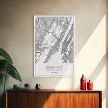 Load image into Gallery viewer, Jersey City Street Map, New Jersey Map, City Map Art, Modern Wall Art, Wall Art, Canvas Print, Bedroom Print, Travel Wall Décor, Travel Gift
