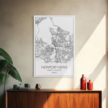 Load image into Gallery viewer, Newport News Street Map, Virginia Map, City Map Art, Modern Art, Wall Art, Canvas Print, Home Wall Décor, Girl Graduation Gift, Travel Art
