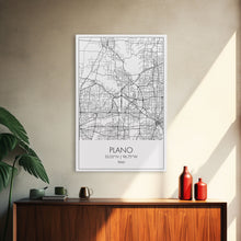 Load image into Gallery viewer, Plano Street Map, Texas Map, City Map Art, Minimalist Art, Wall Art, Canvas Print, Wall Art Prints, Travelling Gift, Living Room Décor
