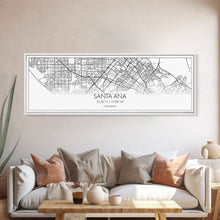 Load image into Gallery viewer, Panoramic Santa Ana City Map, California Art, Map Print, Minimalist Wall Art, Canvas Art, Housewarming Gift, Street Map Art, Closing Gift
