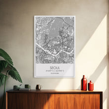 Load image into Gallery viewer, Seoul Street Map, South Korea Map, Asia City Map Print, Minimalist Art, Wall Art, Canvas Print, Travel Gift For Women, Travel Wall Décor
