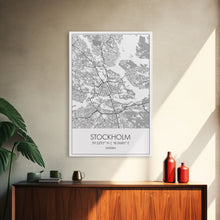 Load image into Gallery viewer, Stockholm Street Map, Sweden Map, Europe City Map Print, Modern Wall Art, Wall Art, Canvas Print, Dorm Room Décor, Wedding Gifts, Travel Art
