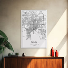 Load image into Gallery viewer, Tampa Street Map, Florida Map, City Map Print, Modern Wall Art, Wall Art, Canvas Print, Gift For Mom, Travel Wall Decor, Farmhouse Wall Art
