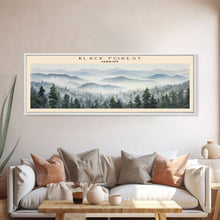 Carregar imagem no visualizador da galeria, Black Forest Framed Canvas Print Travel Poster | Wall Art | Home Decor | Gift For Travel Lover | Wall Hanging | Original Art
