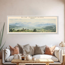 Load image into Gallery viewer, Blue Mountains Travel Print Wall Art, Travel Poster Print, Retro Style COUNTRY Home Decor, Wall Hanging, Travel Gift Idea, Unique Metal Art
