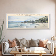 Carregar imagem no visualizador da galeria, Cahuita National Park Framed Canvas Print Travel Poster | Wall Art | Home Decor | Gift For Travel Lover | Wall Hanging | Original Art
