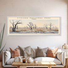 Carregar imagem no visualizador da galeria, Etosha National Park Travel Poster Print, Framed Canvas Wall Art, Metal Wall Art, COUNTRY art, Gift For Him, Travel Wall Art, Travel Lover Gift
