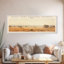 Load image into Gallery viewer, Masai Mara National Reserve Travel Print Wall Art, Travel Poster Print, Retro Style COUNTRY Home Decor, Wall Hanging, Travel Gift Idea, Unique Metal Art
