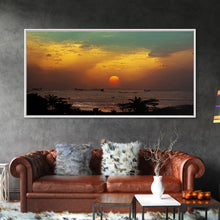 Carregar imagem no visualizador da galeria, Canvas Print, Tropical sunset over the ocean, beach art, island life, living room wall art, guest room wall art
