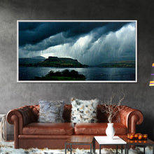 Carregar imagem no visualizador da galeria, Foggy night rainstorm over the lake canvas print, nature and landscape wall art, ready to hang, cool wall art
