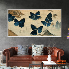 Carregar imagem no visualizador da galeria, Butterfly canvas part, beautiful butterfly wall art, wall art for girls, living room art, guest room butterfly art
