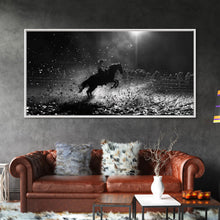 Carregar imagem no visualizador da galeria, Action-Packed Rodeo Night Scene with Cowboy and Horse, Ideal for Framed Canvas Print, Living Room Wall Art, Perfect Bedroom Decor
