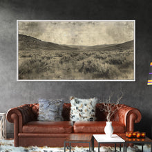 Carregar imagem no visualizador da galeria, Expansive Desert Landscape with Rolling Hills Framed Canvas Print for Farmhouse Bedroom Wall Art Rustic Home Decoration, Scenic Nature Scene
