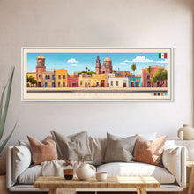 Carregar imagem no visualizador da galeria, Aguascalientes, Mexico Panoramic Travel Poster Canvas Print, Aguascalientes, Mexico Painting, Mexico Art, Aguascalientes Travel Art, Guest Room Painting
