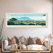 Carregar imagem no visualizador da galeria, Arusha, Tanzania Panoramic Travel Poster Canvas Print, Arusha, Tanzania Painting, Tanzania Art, Arusha Travel Art, Guest Room Painting
