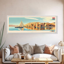 Carregar imagem no visualizador da galeria, Aswan, Egypt Travel Poster Panoramic Canvas Print, Aswan, Egypt Painting, Egypt Art, Aswan Travel Art, Guest Room Painting
